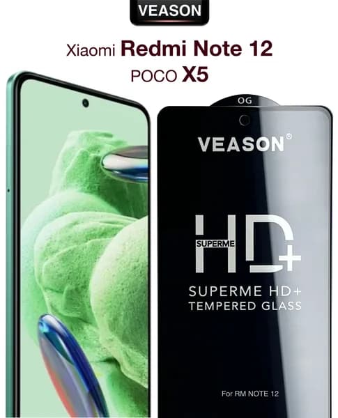 Защитное стекло VEASON для Xiaomi Redmi Note 12 и POCO X5 / 6.67 дюйма (с олеофобным покрытием на ксиоми редми нот 12, поко икс 5)