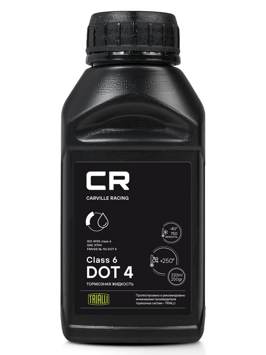 Тормозная жидкость DOT 4 Class 6, 0,233л, CARVILLE RACING L6275257