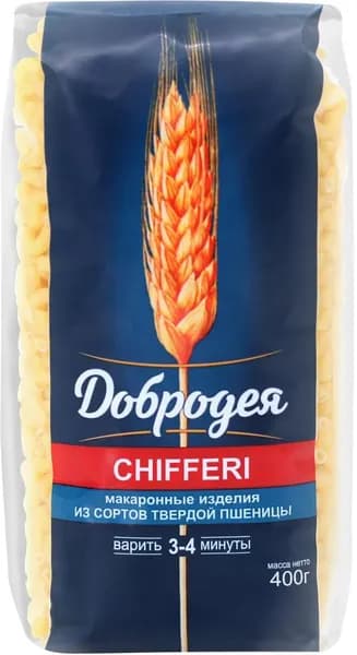 Макароны ДОБРОДЕЯ Chifferi группа А высший сорт, 400г