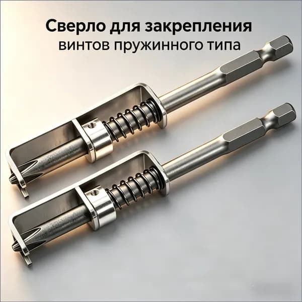 2 подпружиненных держателя для винтов, отвертка с защитой от падения, бита для работы одной рукой для электриков
