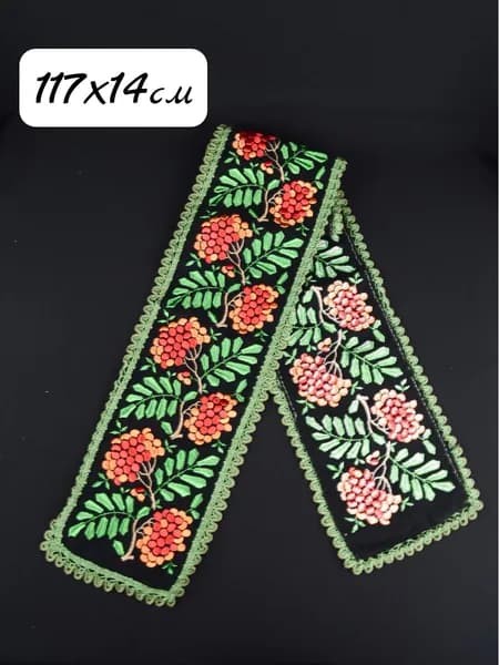 Винтажное полотно с узором рябины, 117 см, СССР, 1970-е гг.