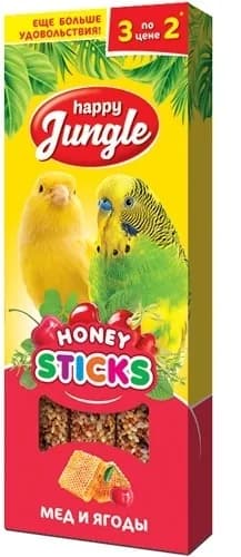 Happy Jungle Палочки для птиц мед ягоды