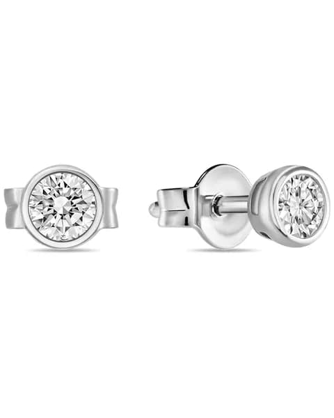 Серьги пусеты из белого золота с фианитами MIUZ Diamonds