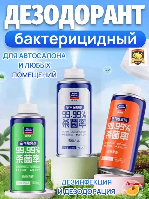свежитель-очиститель кондиционера. Ликвидатор / нейтрализатор запахов в салоне автомобиля.180 мл