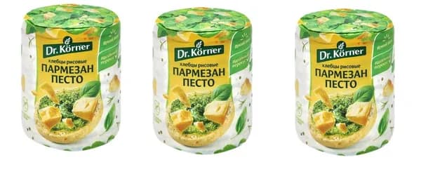 Dr. Korner Хлебцы Рисовые с песто и пармезаном, 80г, 3 шт