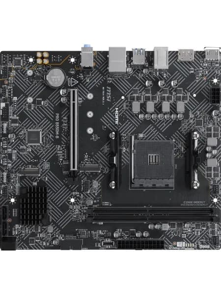 Материнская плата MSI PRO B550M-B Soc-AM4 AMD B550 2xDDR4 mATX AC 97 8ch(7.1) GbLAN RAID+HDMI+DP