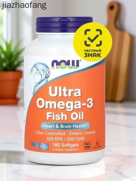 NOW Foods, Ultra Omega-3, рыбий жир с омега-3, 180 капсул