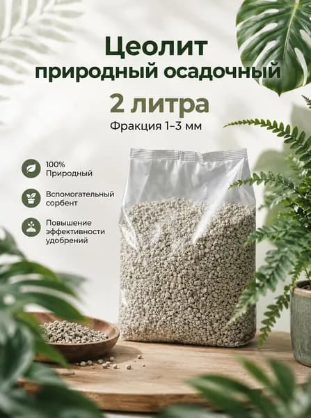 Цеолит осадочный природный для растений фр.1-3мм 2л.