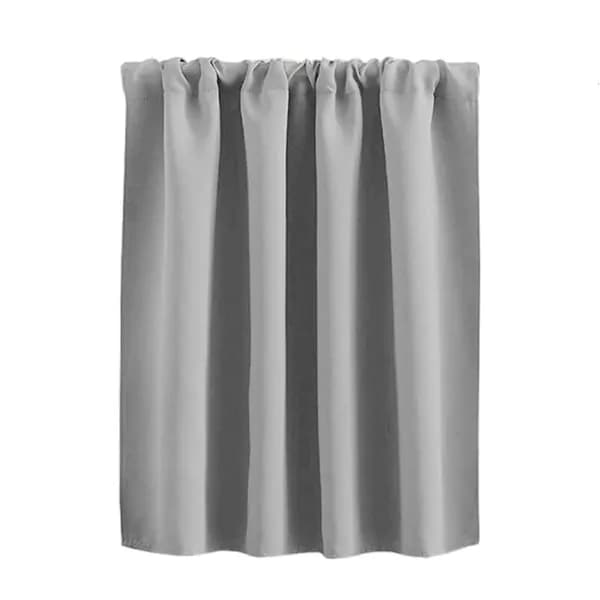 Короткие черные шторы с карманом для карниза, Light Grey - 76x92 см