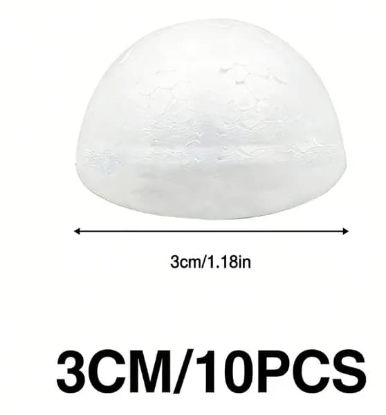 Пенопластовая полусфера 3 см, 10 шт.