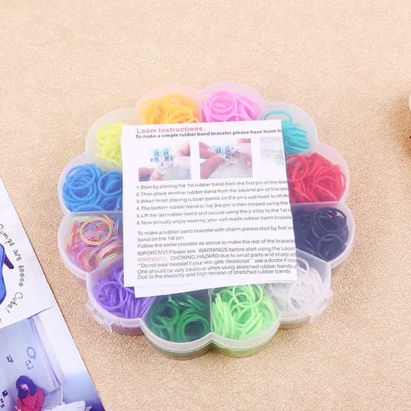 Набор резинок для плетения браслетов Rainbow Rubber Bands Kit для DIY творчества, подарок для детей и взрослых
