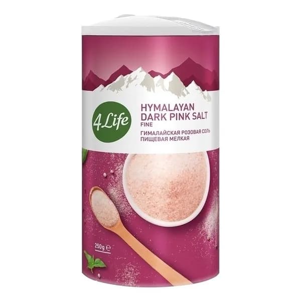 Соль пищевая гималайская розовая 4Life мелкая 250 г