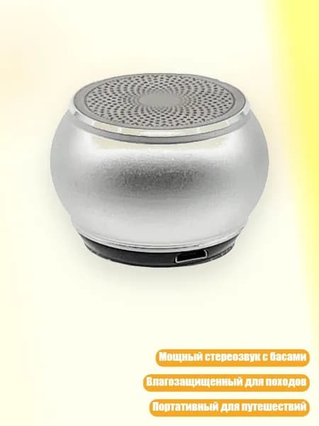 Беспроводная Bluetooth-колонка, серебро