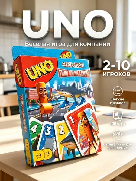 Настольная карточная игра UNO Tung Tung Sahur