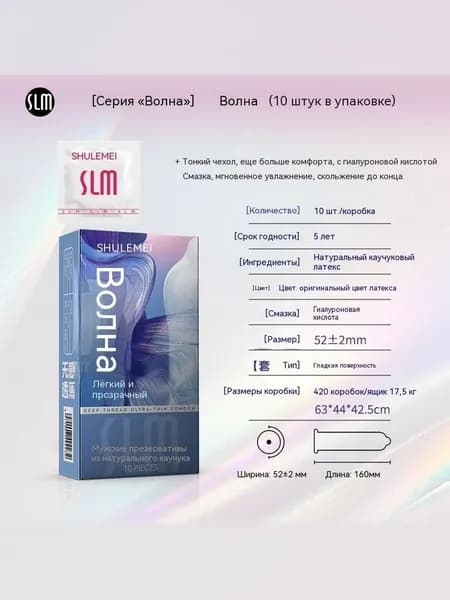 Ультратонкая упаковка из 10 предметов Серия Wave sense wave sense