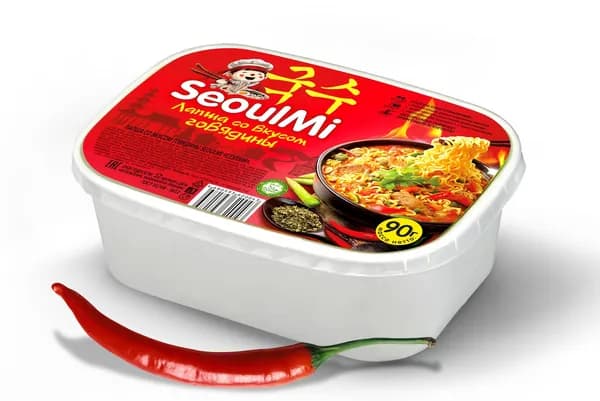 SeoulMi лапша быстрого приготовления с азиатским характером со вкусом говядины