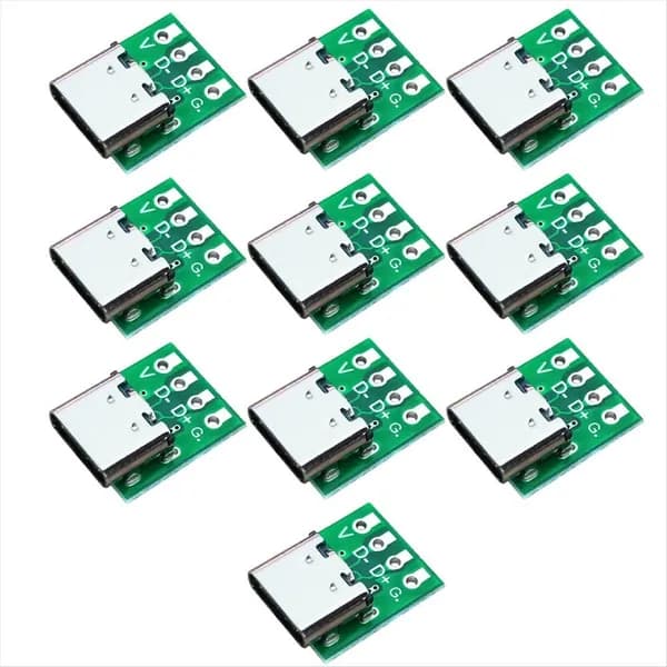 10 шт Тип-C USB3.1 16-контактный разъем типа C 2,54 мм 16-контактный адаптер Тестовая плата для печатной платы Гнездо для передачи данных