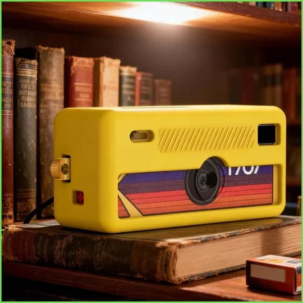 Силиконовый противоударный чехол для Kodak Charm ra с карабином, жёлтый