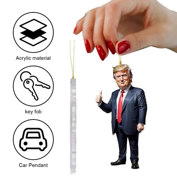 Акриловый кулон-брелок с изображением Трампа для ключей и автомобиля