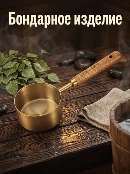 Бондарное изделие для бани 0.125 л
