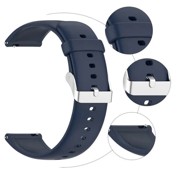 Силиконовый ремешок для смарт-часов CMF Watch Pro1 и Pro2, тёмно-синий, с металлической застёжкой