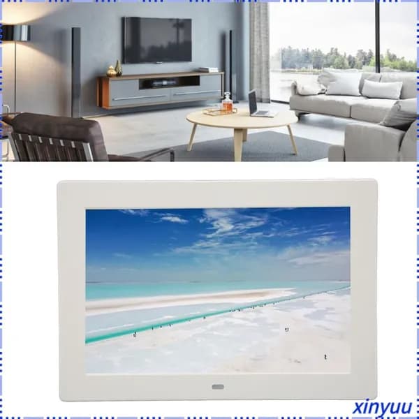 10 Inch Digital Photo Frame, Яркие цвета и высокая четкость изображения, для семейных мероприятий и просмотра Белый американский стандарт