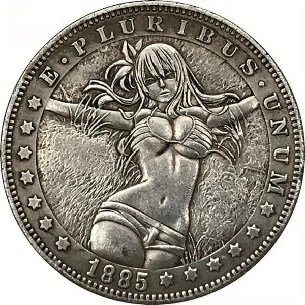 1885 Монета Morgan с серебряным покрытием современные ремесленные изделия