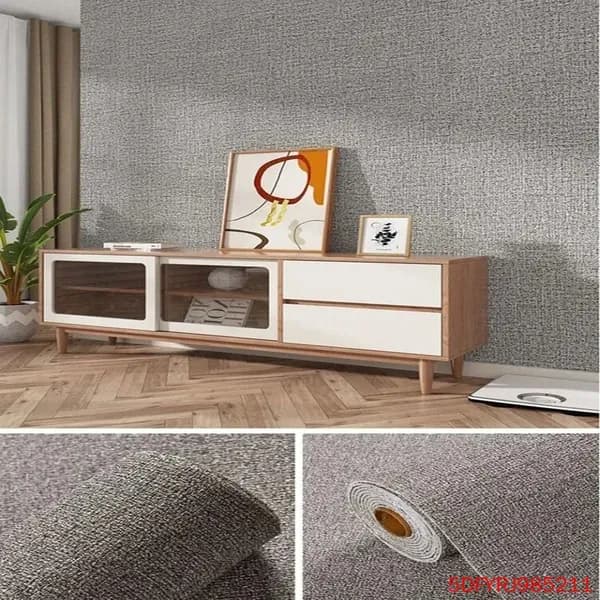 Самоклеящаяся 3D пенная ПВХ плитка лен чистый цвет 50см x 2.8/5м утолщенная настенная наклейка для ремонта и украшения дома
