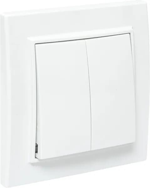 Выключатель 2-клавишный СП Минск 10А IP20 Basic белый EKF ERV10-023-10