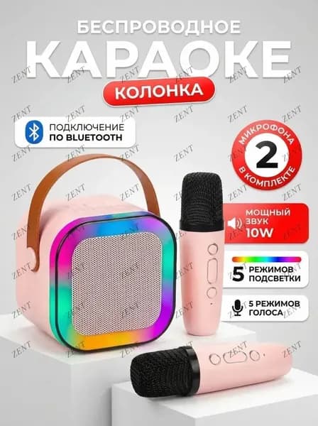 Детская караоке колонка с 2 микрофонами