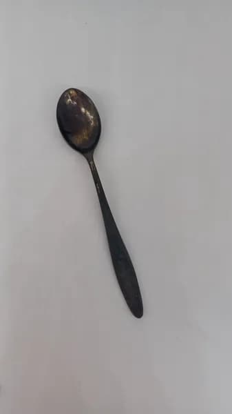 Винтажная советская чайная ложка Пламя, мельхиор, СССР
