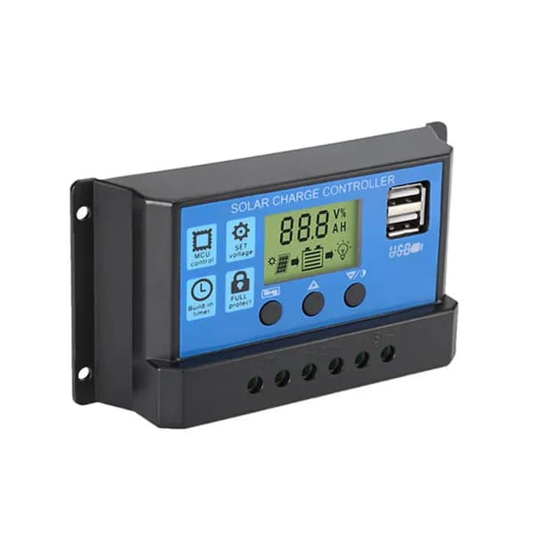 PWM-контроллер солнечной энергии 12/24 В, 50 А, ЖК-дисплей, 2 USB 5 В