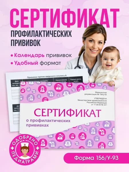 Сертификат прививочный для прививок медицинский