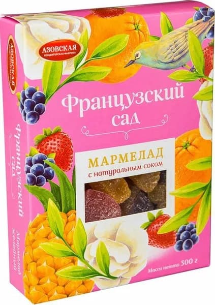 Азовская кондитерская фабрика Мармелад с натуральным соком "Французский Сад", 300 г