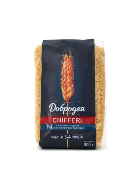 Добродея Макаронные изделия Рожки Chifferi, 900 гр