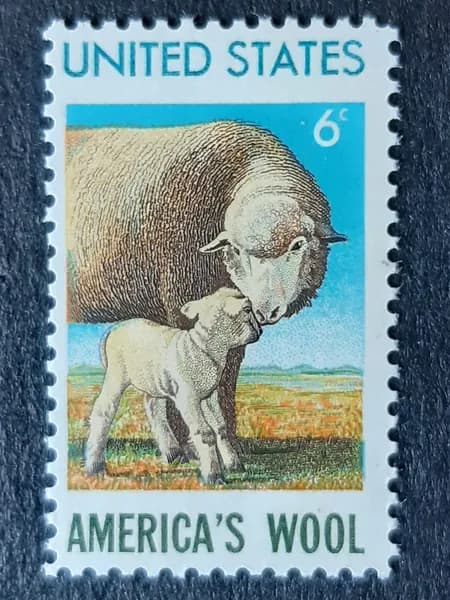 Марка США 1971 г. Шерстяная промышленность Америки/Овцы