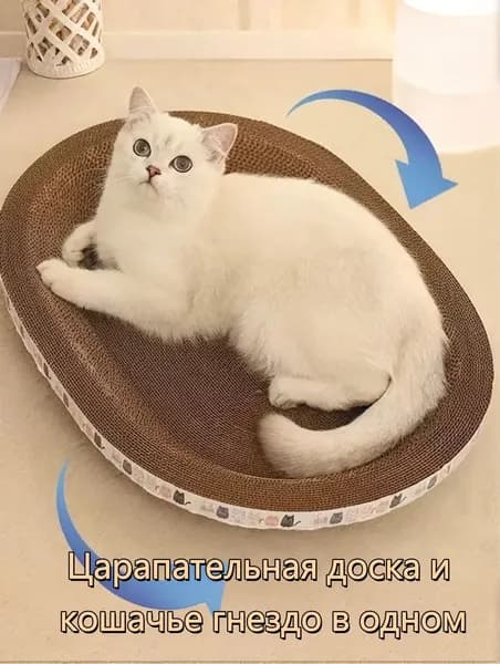 Когтеточка для кошек/износостойкая и нелиняющая/овальное кошачье гнездо
