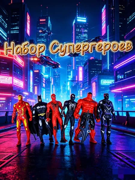 Набор супергероев,6 фигурок