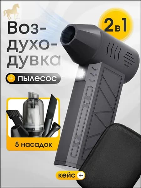 Качественный аккумуляторный обдуватель для ПК, 2 в 1, исполненный как ветродуйка-B