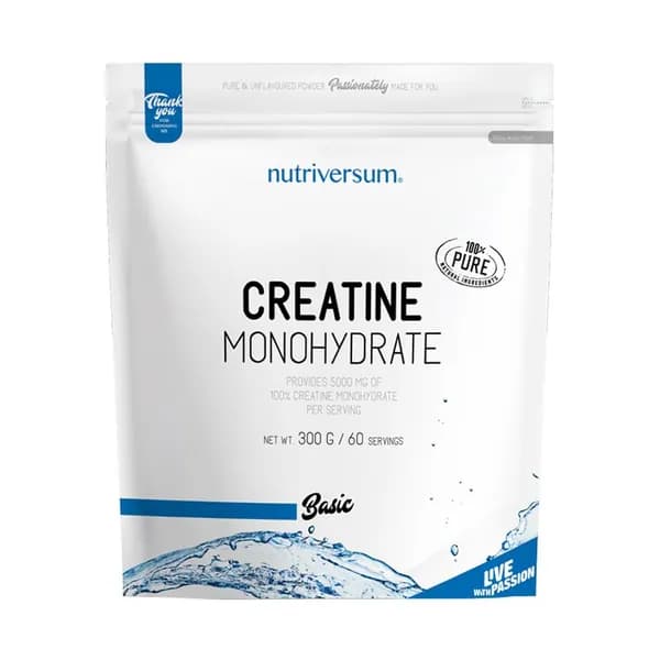 Nutriversum Basic Creatine Monohydrate / Нутриверсум Креатин Моногидрат 300 гр - Взрывная сила, мышечный рост и выносливость.