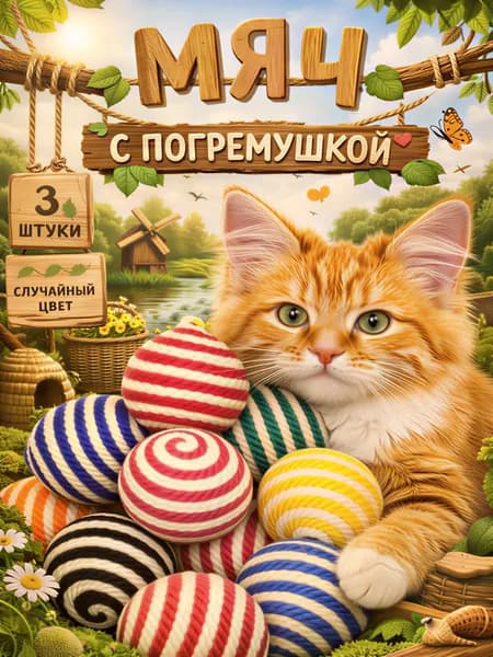 Мяч с погремушкой (3шт) Need&Deal Zoo