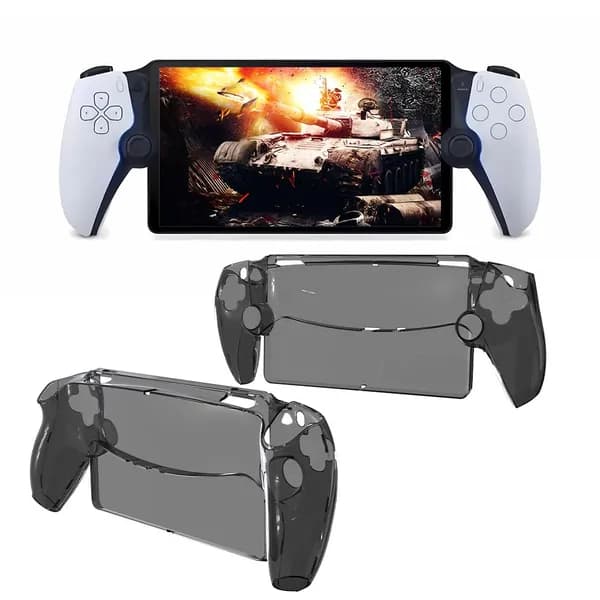 Защитный прозрачный чехол для PlayStation Portal, чёрный, плотная посадка