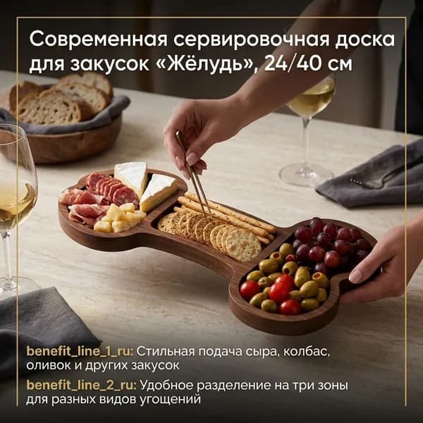 Сервировочная доска, 24 см, 1 шт