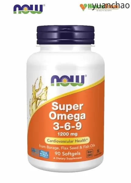 NOW Super Omega 3-6-9 Fish Oil 90 софтгелевых капсул, Нау Супер Омега 3-6-9 1200 мг