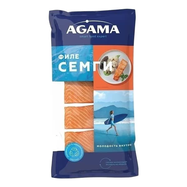 Семга Agama филе-кусок свежемороженая 375 г