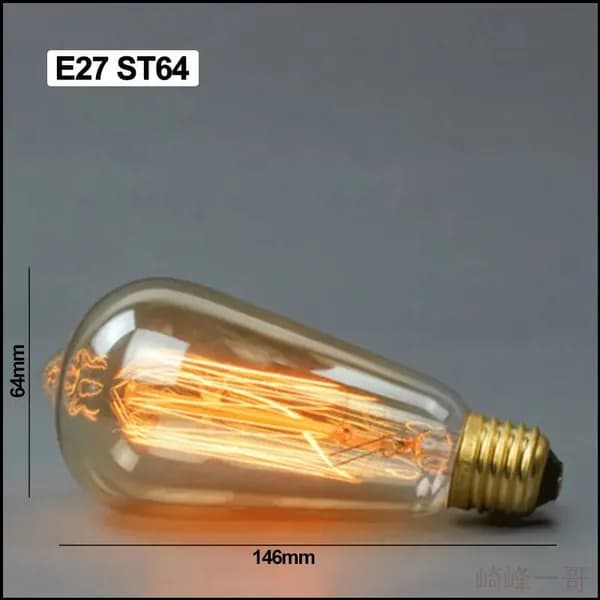 Лампочка, Цоколь:E27, 40.1 Вт, Филаментная, 1 шт.