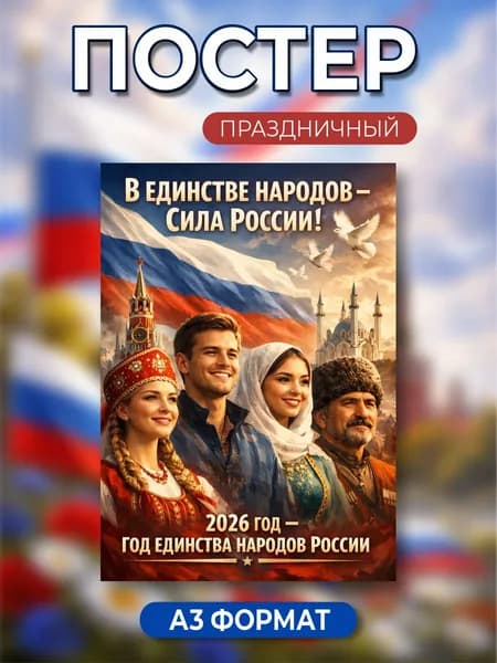 Плакат год единства народов России Формат А3