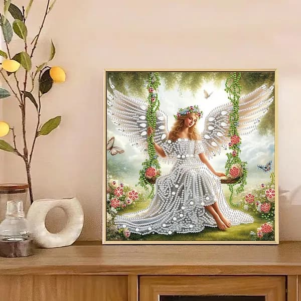 3D алмазная живопись Angel серия 30x30 см с блестящими resin-камнями