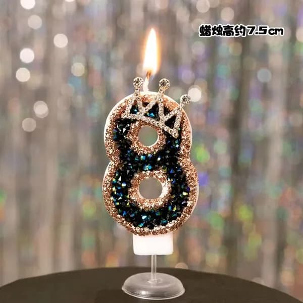 Свечи для торта цифра 8 "Без отдушки", 7.5 см, 1 шт