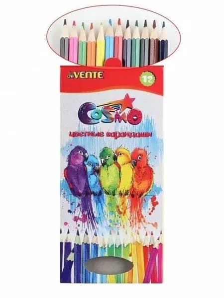 Карандаши 12 цв. deVENTE "Cosmo" гексагональные, карт.коробка